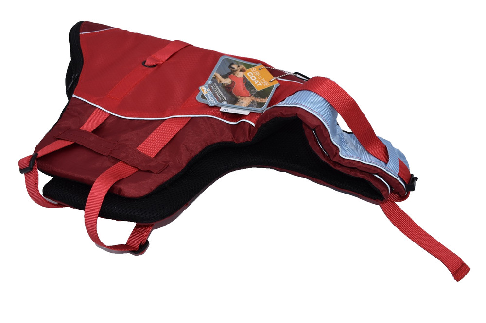 KURGO Surf n Turf Dog Life Jacket - Red / Blue - Medium - Flawed with Tags